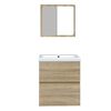 vidaXL Armoire lavabo de salle de bain bassin et miroir Chêne sonoma