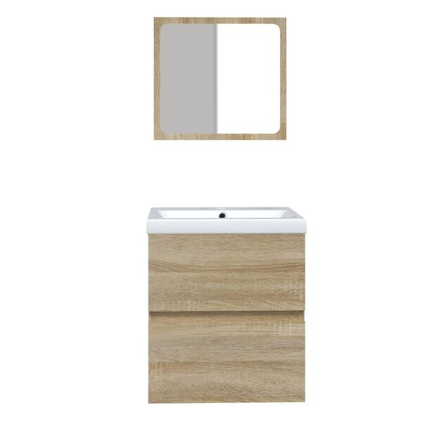 vidaXL Armoire lavabo de salle de bain bassin et miroir Chêne sonoma