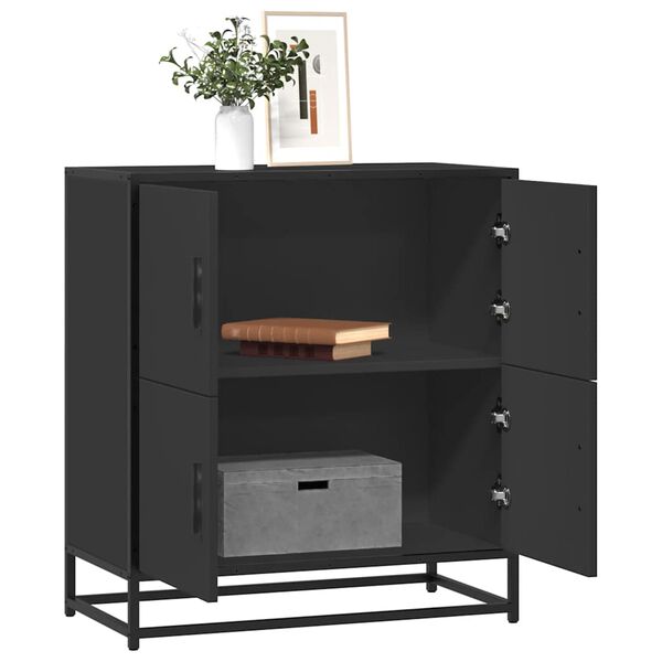 vidaXL Buffet noir 68x35x76 cm bois d'ing&eacute;nierie
