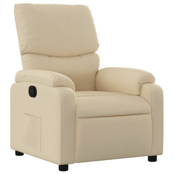 vidaXL Fauteuil inclinable en tissu cr&egrave;me