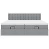 VidaXL Cadre de lit ottoman et matelas gris clair 200x200cm tissu