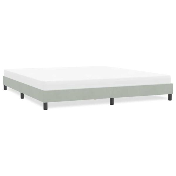 vidaXL Cadre de lit sans matelas gris clair 180x210 cm velours
