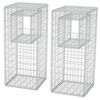vidaXL Jardinière/Poteau de panier gabion 2 pcs Acier 50x50x120 cm