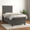 vidaXL Sommier &agrave; lattes de lit et matelas Gris fonc&eacute; 90x190 cm Velours
