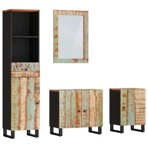 vidaXL Ensemble de meubles de salle de bain 4 pcs bois massif r&eacute;cup&eacute;r&eacute;