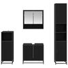 vidaXL Ensemble de mobilier de salle de bain 4 pcs Ch&ecirc;ne noir