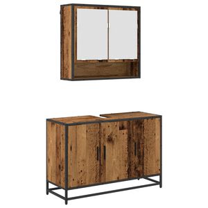 vidaXL Ensemble de mobilier de salle de bain 2 pc Bois Ancien