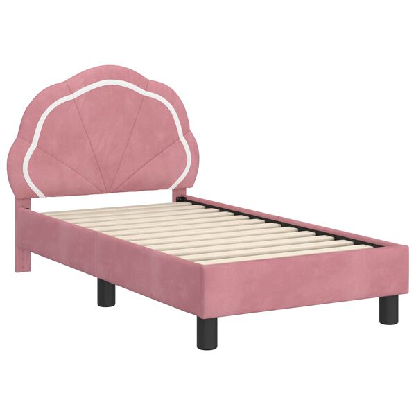 vidaXL Cadre de lit pour tout-petit avec tête de lit Rose 70 x 140 cm