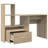 vidaXL Bureau Chêne Sonoma 131,5 x 50 x 106,5 cm Bois d'ingénierie
