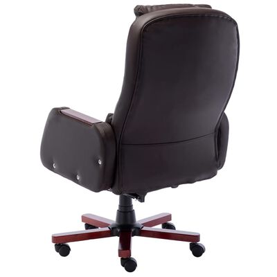 vidaXL Chaise de bureau de massage Marron Similicuir