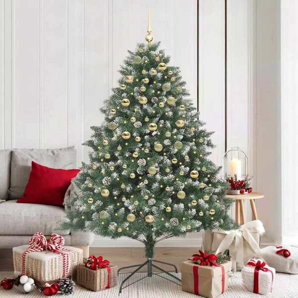 vidaXL Sapin de No&euml;l artificiel Vert 180 cm PVC, plastique et acier