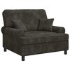 vidaXL Fauteuil XXL avec coussins Marron fonc&eacute; Tissu &agrave; 1,5 lignes