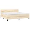 vidaXL Sommier &agrave; lattes de lit avec matelas Cr&egrave;me 200x200 cm Tissu