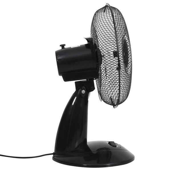 vidaXL Ventilateur de table 3 vitesses 30 cm 40 W Noir