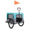 vidaXL Remorque de v&eacute;lo pour chiens et poussette 2-en-1 bleu et gris