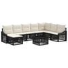 vidaXL Ensemble de canap&eacute; de jardin 9 pcs Noir polyrotin