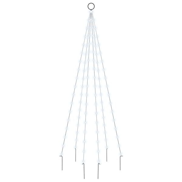 vidaXL Sapin de Noël sur mât de drapeau 108 LED Blanc froid 180 cm