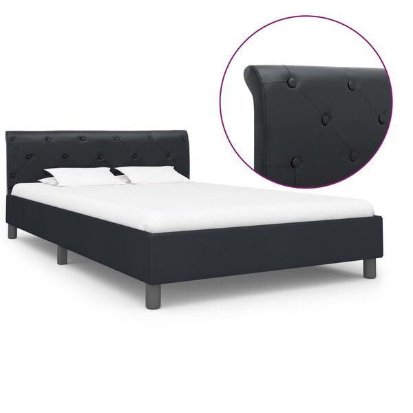 vidaXL Cadre de lit sans matelas noir similicuir 140x200 cm