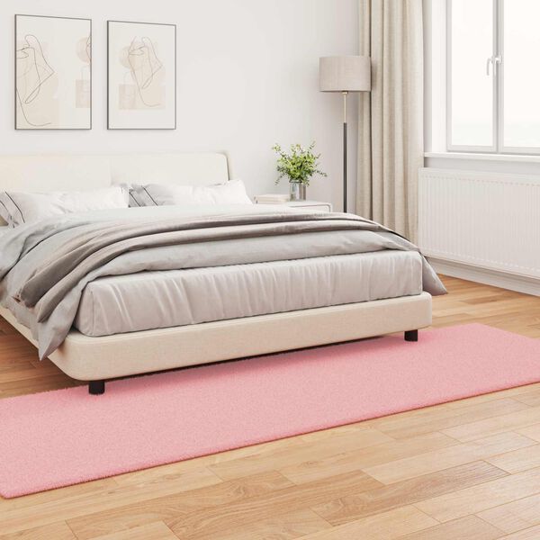 vidaXL Tapis en Fourrure Synthétique de Lapin Olite Rose 80 x 250 cm