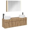 vidaXL Ensemble d'armoire de salle de bain 4 pcs Ch&ecirc;ne artisanal