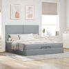 VidaXL Cadre de lit ottoman et matelas gris clair 200x200cm tissu