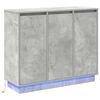 vidaXL Buffet LED Gris b&eacute;ton 90 x 32 x 75 cm Bois d'ing&eacute;nierie