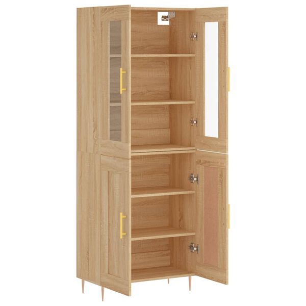 vidaXL Buffet haut Ch&ecirc;ne sonoma 69,5x34x180 cm Bois d'ing&eacute;nierie