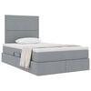 vidaXL Lit avec rangement et matelas Gris clair 120 x 200 cm Polyester