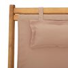 vidaXL Chaise pliable de plage taupe bois d'eucalyptus massif et tissu