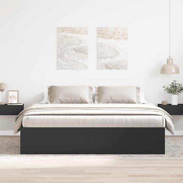 vidaXL Cadre de lit sans matelas noir 180x200 cm