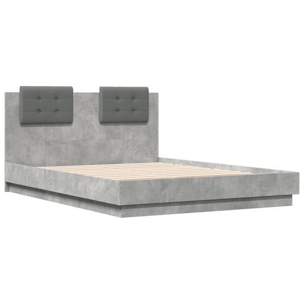 vidaXL Cadre de lit sans matelas gris b&eacute;ton 120x190 cm