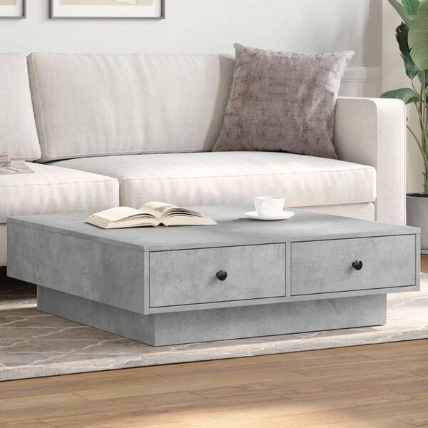 vidaXL Table basse Gris b&eacute;ton 90x90x28 cm Agglom&eacute;r&eacute;