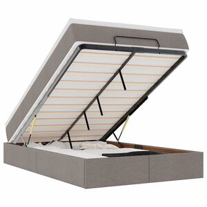 vidaXL Cadre de lit ottoman avec matelas taupe 120x200 cm tissu