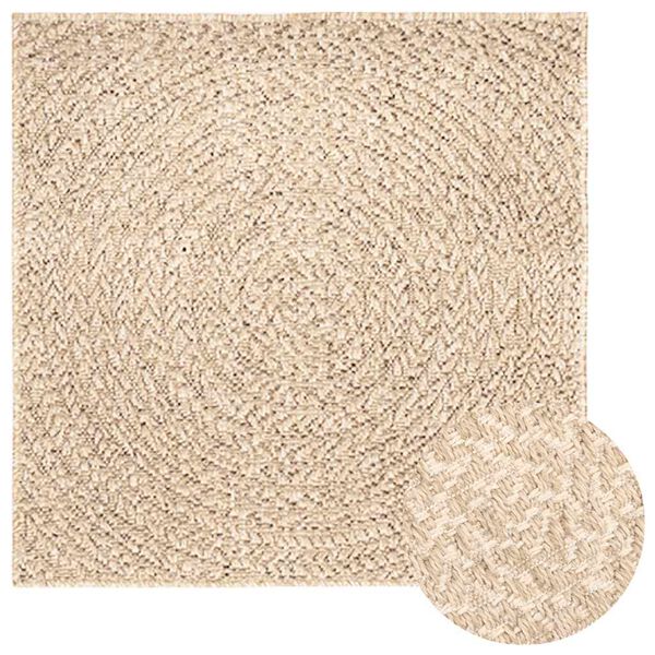 vidaXL Tapis ZIZUR beige 200x200 cm aspect de jute int&eacute;rieur ext&eacute;rieur