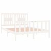 vidaXL Cadre de lit sans matelas blanc 135x190 cm bois massif