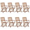 vidaXL Chaises pliables de jardin lot de 8 avec coussins Bois d'acacia