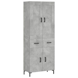 vidaXL Buffet haut Gris b&eacute;ton 69,5x34x180 cm Bois d'ing&eacute;nierie