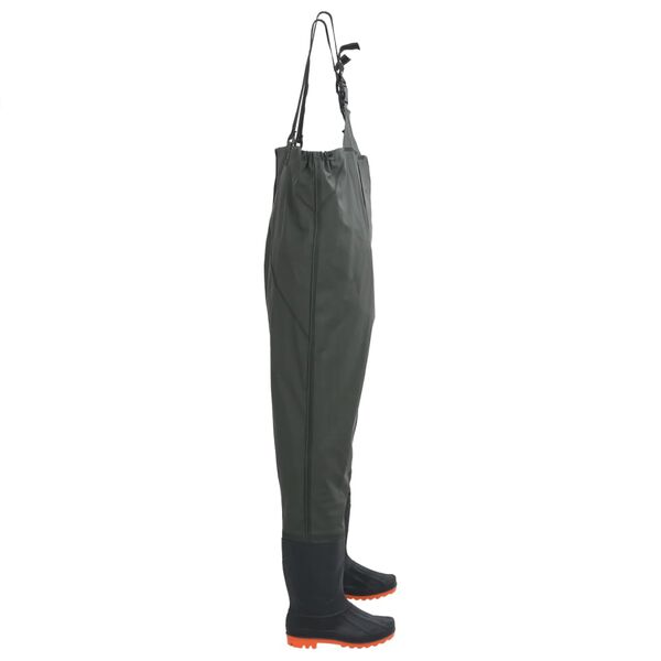 vidaXL Cuissardes avec bottes vert fonc&eacute; taille 46