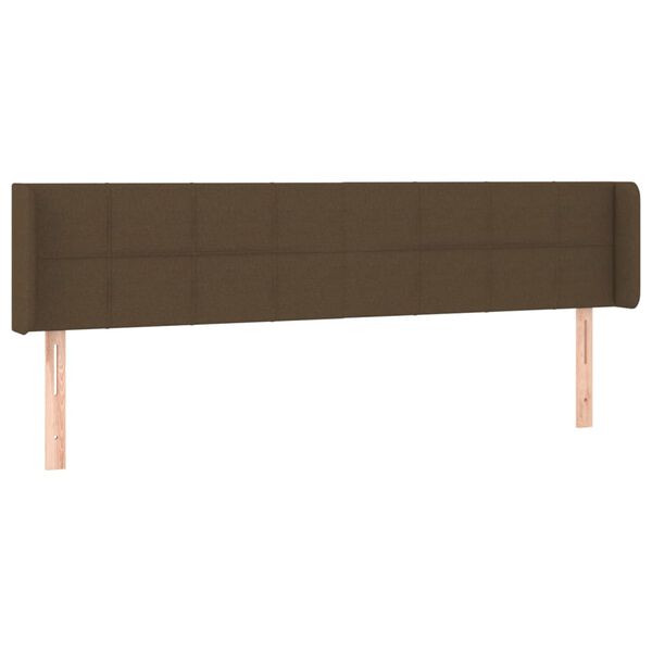 vidaXL T&ecirc;te de lit &agrave; LED Marron fonc&eacute; 163x16x78/88 cm Tissu