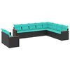 vidaXL Salon de jardin 10 pcs avec coussins noir r&eacute;sine tress&eacute;e