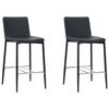 vidaXL Ensemble de bar 3 pcs Similicuir Noir