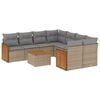 vidaXL Salon de jardin avec coussins 9 pcs beige r&eacute;sine tress&eacute;e