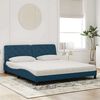 vidaXL Lit avec matelas bleu 180x200 cm velours