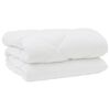 vidaXL Couette avec Oreillers 3 pcs Blanc Microfibre et Plumes D'oie