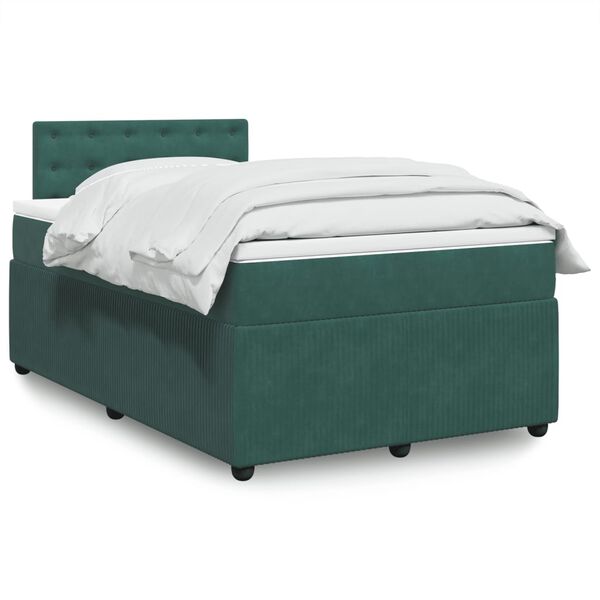 vidaXL Sommier à lattes de lit avec matelas vert foncé 120x190 cm