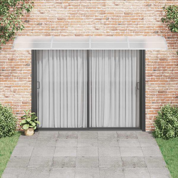 vidaXL Auvent de porte Gris et transparent 400x75 cm Polycarbonate