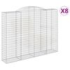 vidaXL Paniers &agrave; gabions arqu&eacute;s 8 pcs 300x50x220/240 cm fer galvanis&eacute;