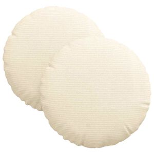 vidaXL Coussins de si&egrave;ge 2 pc Tissu en velours c&ocirc;tel&eacute; Cr&egrave;me