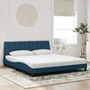 vidaXL Lit avec matelas Hanko bleu 180x200 cm velours