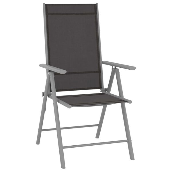vidaXL Chaises de jardin pliables lot de 2 Textilène Noir